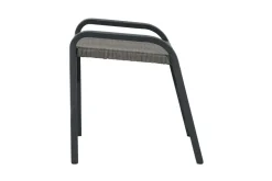 OUTFLEXX Kiribati Fußhocker, grau, Aluminium/Polyrattan, 59x50x49,5 cm