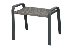 OUTFLEXX Kiribati Fußhocker, grau, Aluminium/Polyrattan, 59x50x49,5 cm