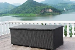 OUTFLEXX Kissenbox, schwarz, Polyrattan, 204x94x75cm