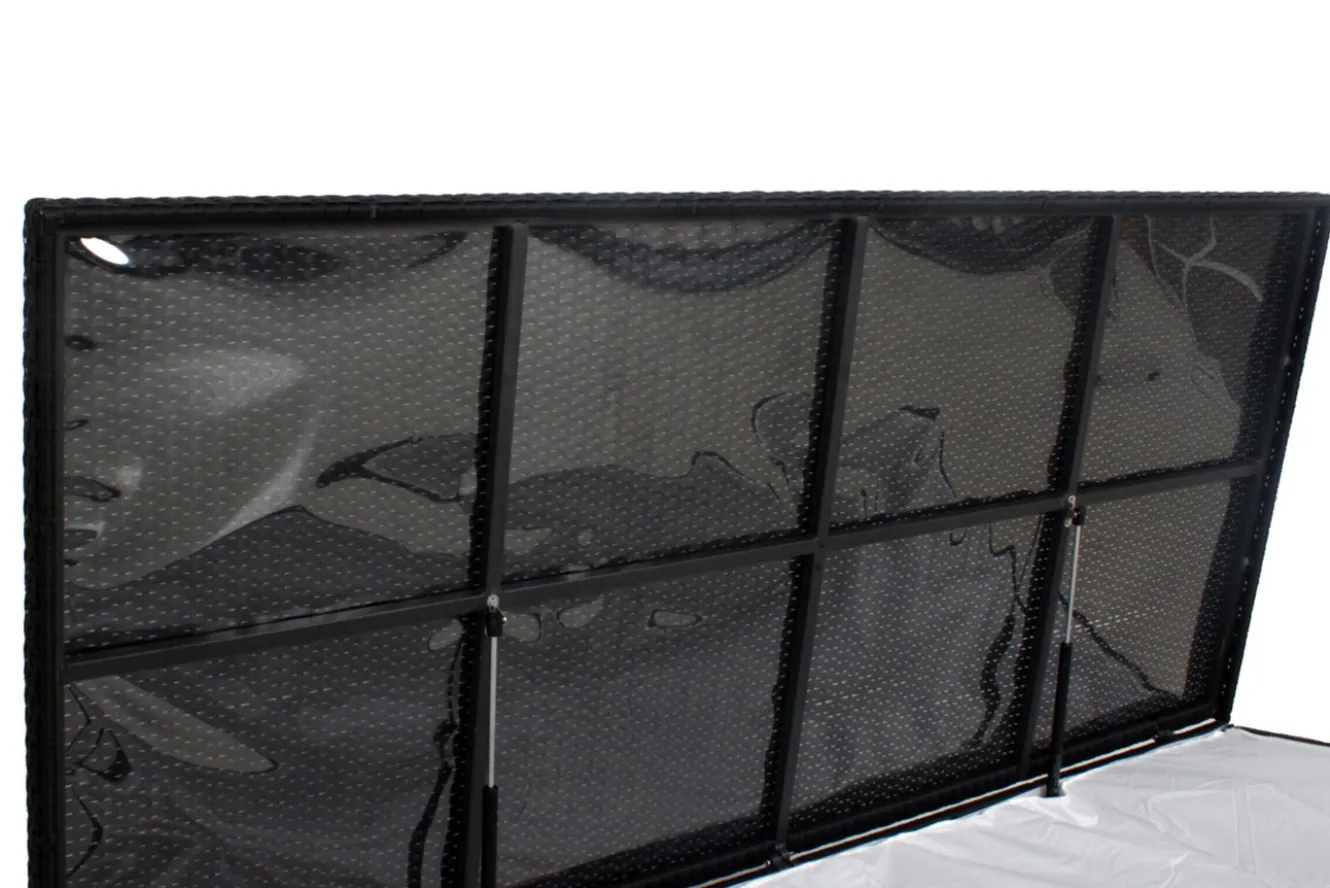 OUTFLEXX Kissenbox, schwarz, Polyrattan, 204x94x75cm