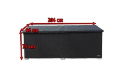 OUTFLEXX Kissenbox, schwarz, Polyrattan, 204x94x75cm
