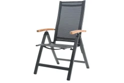 OUTFLEXX Klappstuhl, anthrazit matt, Aluminium/Teak, 69x59x106cm