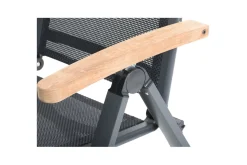 OUTFLEXX Klappstuhl, anthrazit matt, Aluminium/Teak, 69x59x106cm