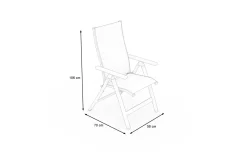 OUTFLEXX Klappstuhl, creme/weiß, Aluminium, 7-fach verstellbar, witterungsbeständig, hohe Belastbarkeit
