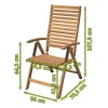 OUTFLEXX Klappstuhl, natur, Akazie, 70 x 55 x 105 cm, naturbelassen, 5-fach verstellbar, FSC®-zertifiziertes Produkt