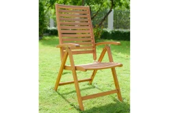 OUTFLEXX Klappstuhl, natur, Akazie, 70 x 55 x 105 cm, naturbelassen, 5-fach verstellbar, FSC®-zertifiziertes Produkt