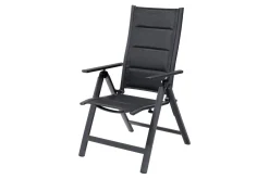 OUTFLEXX Klappstuhl, padded, schwarz, Aluminium, klappbar, pulverbeschichtet, robust, leichte Handhabung