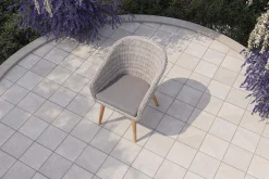 OUTFLEXX Kota Cocktail-Sessel, grau-meliert, Akazie/Polyrattan, 60x65x84 cm, inkl. Auflage, FSC®-zertifiziertes Produkt