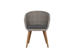 OUTFLEXX Kota Cocktail-Sessel, grau-meliert, Akazie/Polyrattan, 60x65x84 cm, inkl. Auflage, FSC®-zertifiziertes Produkt