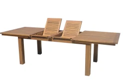 OUTFLEXX Kota Garten-Essgruppe, grau/natur, Akazie/Polyrattan/Alu, Ausziehbarer Tisch 180/220/260 x 100 cm, 8 Sessel, FSC®-zertifiziertes Produkt