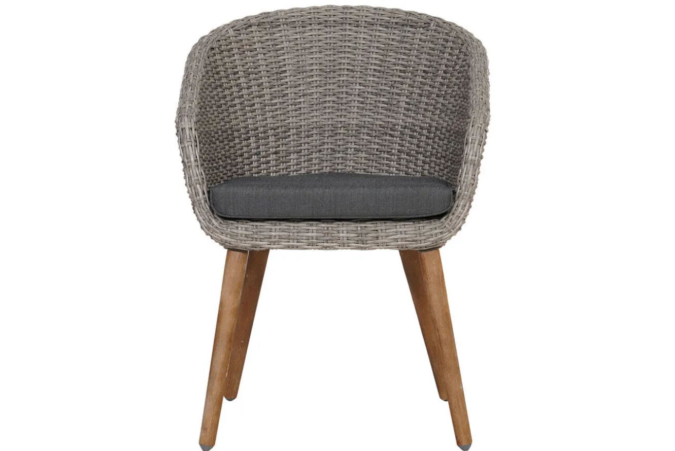 OUTFLEXX Kota Garten-Essgruppe, 6 Personen, ausziehbarer Tisch 180–260 cm, Akazie FSC®-zertifiziert/Polyrattan