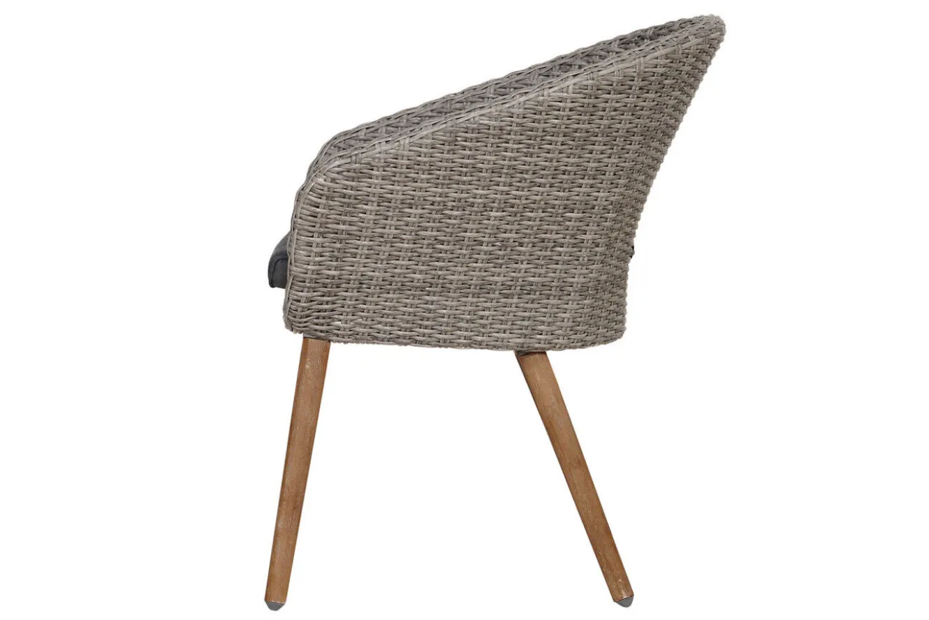 OUTFLEXX Kota Garten-Essgruppe, 6 Personen, ausziehbarer Tisch 180–260 cm, Akazie FSC®-zertifiziert/Polyrattan