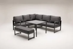 OUTFLEXX Laguna Gartenlounge, dunkelgrau, Aluminium/Polyester, pulverbeschichtet