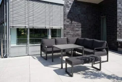 OUTFLEXX Laguna Gartenlounge, dunkelgrau, Aluminium/Polyester, pulverbeschichtet