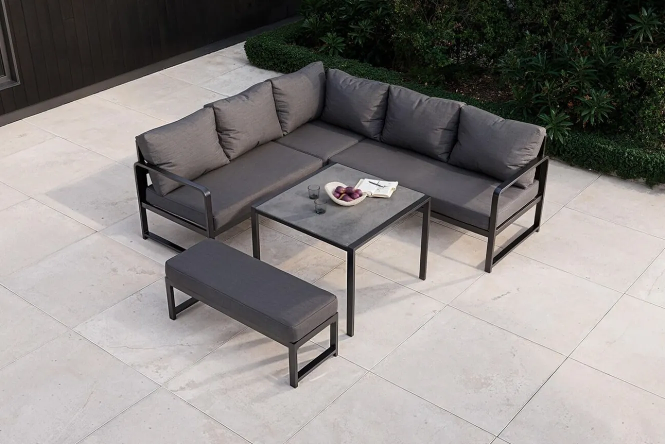 OUTFLEXX Laguna Gartenlounge, dunkelgrau, Aluminium/Polyester, pulverbeschichtet