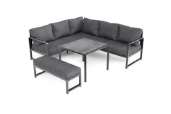 OUTFLEXX Laguna Gartenlounge, dunkelgrau, Aluminium/Polyester, pulverbeschichtet