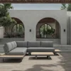 OUTFLEXX Las Vegas Ecklounge, anthrazit/grau, Alu/Teak, 5 Personen, Tisch 130x95 cm, FSC®-zertifiziertes Produkt
