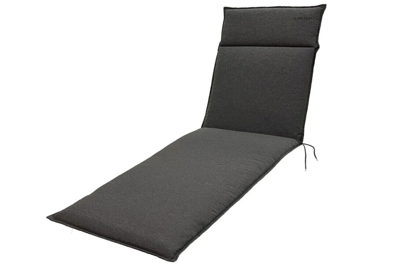 OUTFLEXX Liegen-Set, anthrazit, Aluminium/Textilene/Polyester, Tisch 40 x 40 cm, 2 Auflagen, Rückenlehne verstellbar, mit Rollen