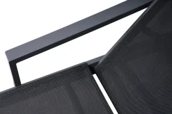 OUTFLEXX Liegen-Set, anthrazit, Aluminium/Textilene/Polyester, Tisch 40 x 40 cm, 2 Auflagen, Rückenlehne verstellbar, mit Rollen