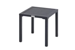 OUTFLEXX Liegen-Set, anthrazit/nature, Aluminium/Textilene/Polyester, Tisch 40 x 40 cm, 2 Auflagen, Rückenlehne verstellbar, rollbar