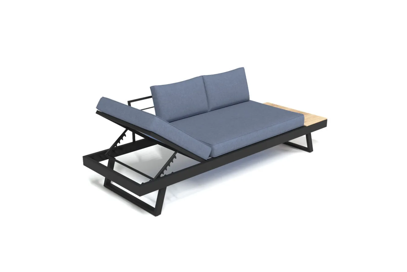 OUTFLEXX Lounge/Liege, anthrazit matt, Alu/Polyester, verstellbar, hoher Liegekomfort, 230 x 80 cm