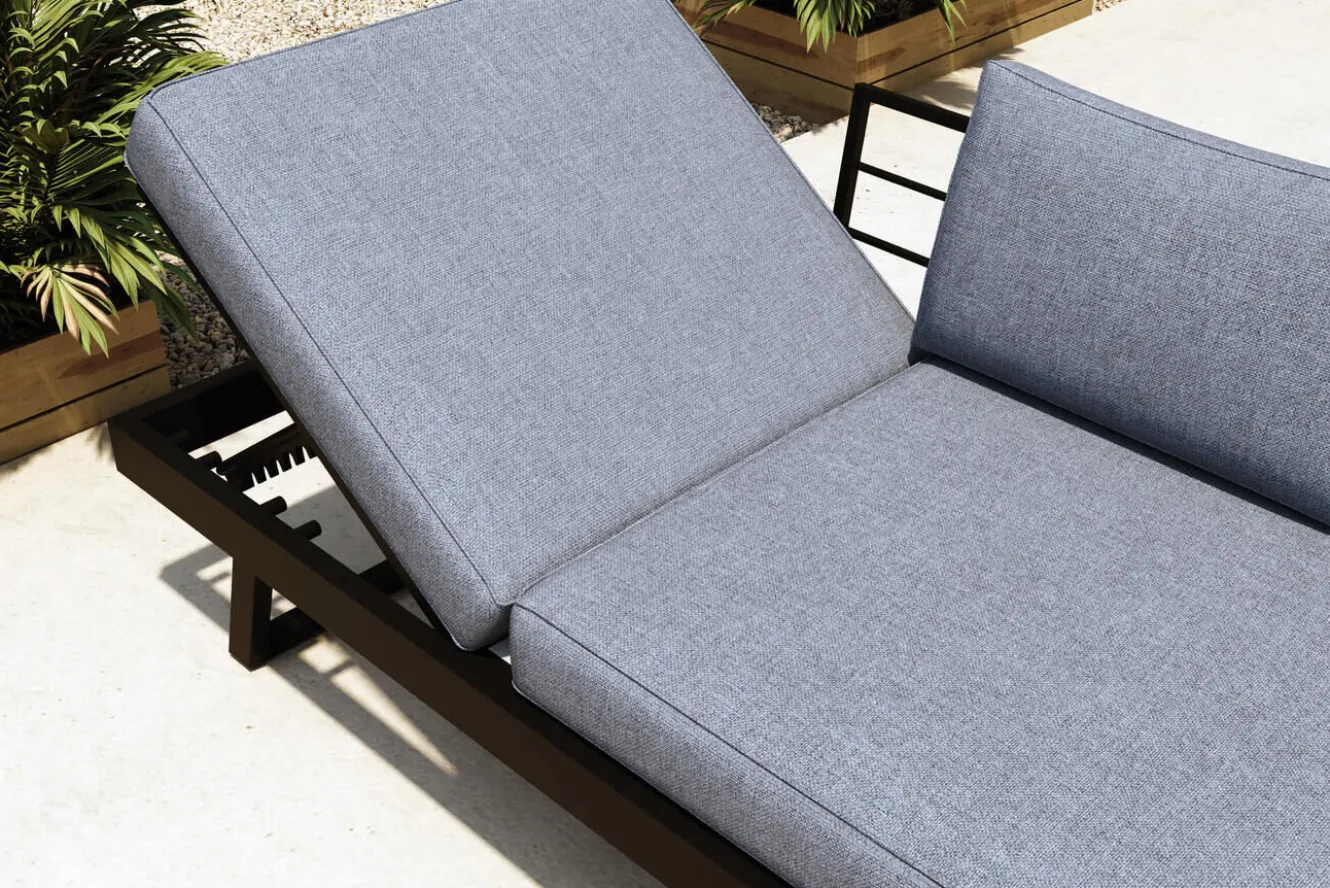 OUTFLEXX Lounge/Liege, anthrazit matt, Alu/Polyester, verstellbar, hoher Liegekomfort, 230 x 80 cm