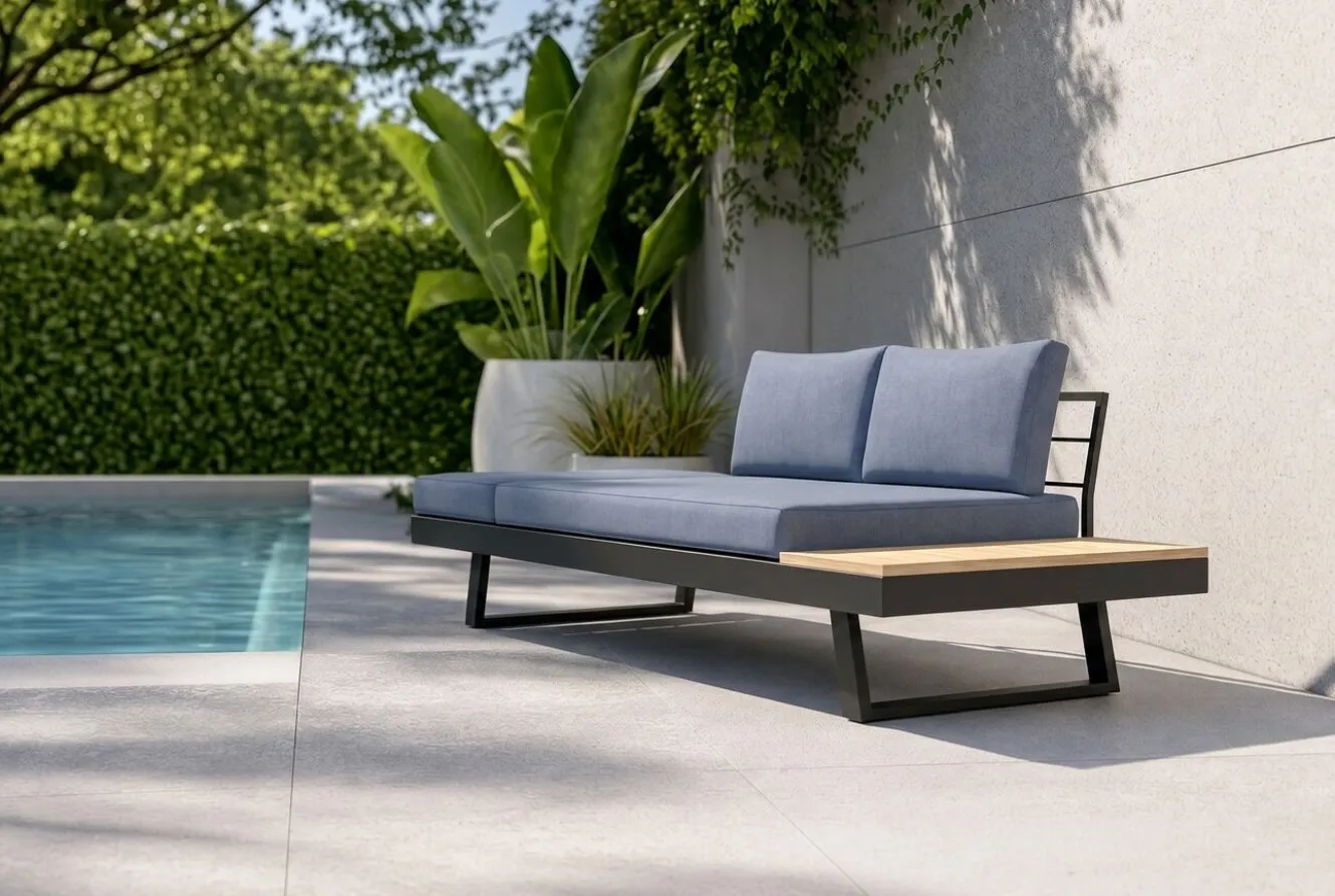 OUTFLEXX Lounge/Liege, anthrazit matt, Alu/Polyester, verstellbar, hoher Liegekomfort, 230 x 80 cm