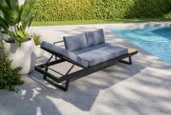 OUTFLEXX Lounge/Liege, anthrazit matt, Alu/Polyester, verstellbar, hoher Liegekomfort, 230 x 80 cm