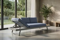 OUTFLEXX Lounge/Liege, silber, Alu/Polyester, verstellbar, hoher Liegekomfort, 230 x 80 cm