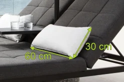 OUTFLEXX Lounge-Rückenkissen, 3966 marble, Sunbrella, 30 x 60 cm, wasserabweisend