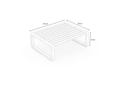OUTFLEXX Loungetisch, anthrazit, Aluminium, 100 x 80 cm, witterungsbeständig