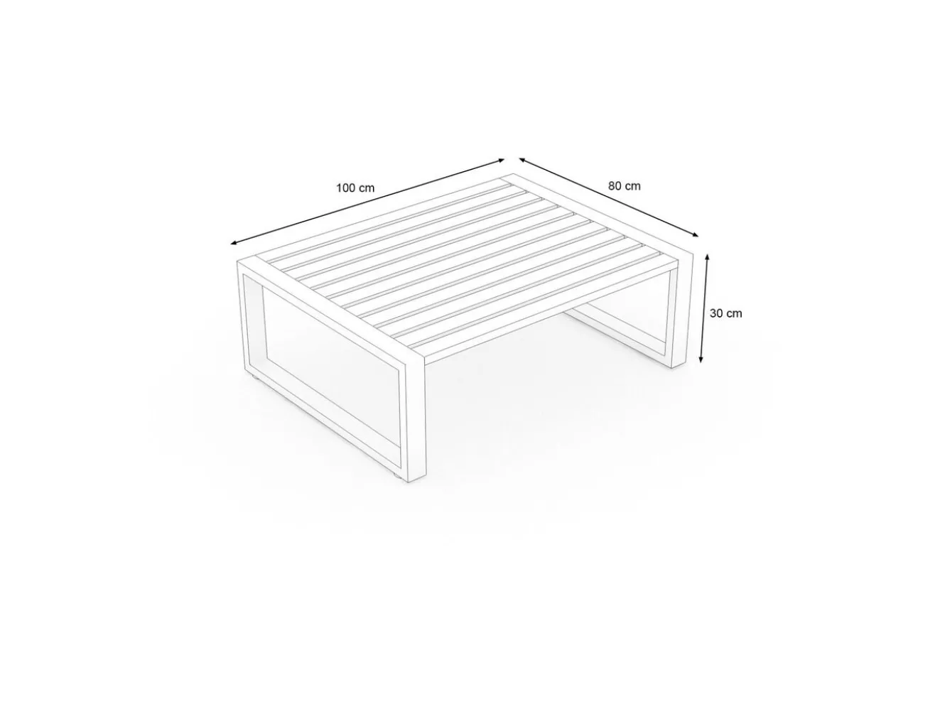 OUTFLEXX Loungetisch, anthrazit, Aluminium, 100 x 80 cm, witterungsbeständig