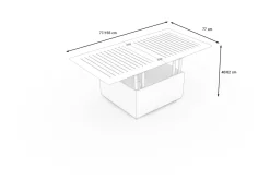 OUTFLEXX Loungetisch, anthrazit, Aluminium, ausziehbar und höhenverstellbar, witterungsbeständig