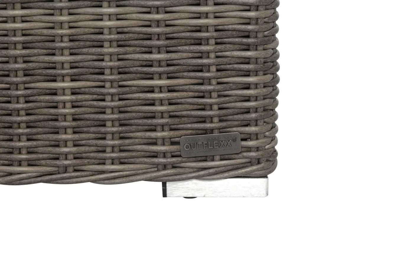 OUTFLEXX Loungetisch höhenverstellbar, grau, Polyrattan, 78/157 x 78 x 40/63 cm