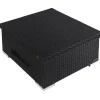 OUTFLEXX Loungetisch höhenverstellbar, schwarz, Polyrattan, 75/152x75x40/64,5cm