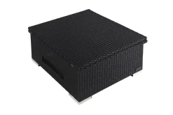 OUTFLEXX Loungetisch höhenverstellbar, schwarz, Polyrattan, 75/152x75x40/64,5cm