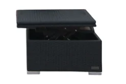 OUTFLEXX Loungetisch höhenverstellbar, schwarz, Polyrattan, 75/152x75x40/64,5cm