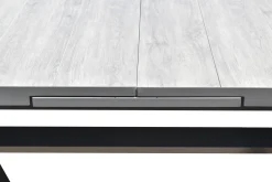 OUTFLEXX Louvra Ausziehtisch, anthrazit/Holzoptik, Alu/Keramik, 160/210x100,5cm, Tischplatte aus Keramikfliesen