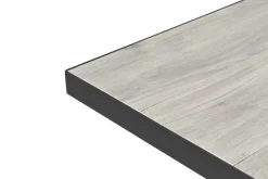 OUTFLEXX Louvra Ausziehtisch, anthrazit/Holzoptik, Alu/Keramik, 160/210x100,5cm, Tischplatte aus Keramikfliesen