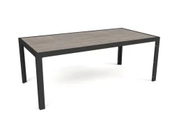 OUTFLEXX Louvra Select/Darwin Gartenessgruppe, anthrazit, Alu/Keramik/Polyrattan, 200 x 100 cm, 6 Diningsessel