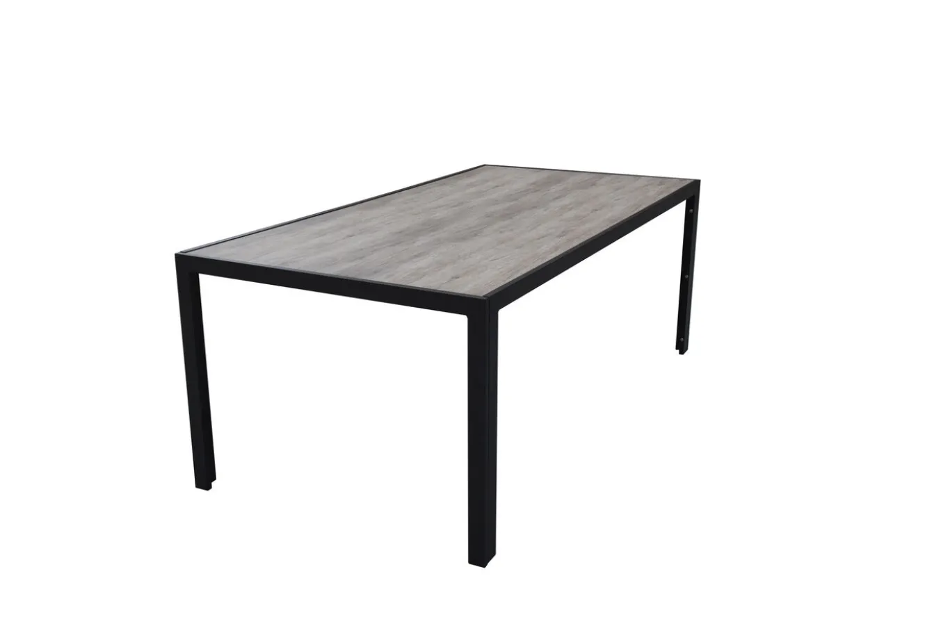 OUTFLEXX Louvra Select/Darwin Gartenessgruppe, anthrazit, Alu/Keramik/Polyrattan, 200 x 100 cm, 6 Diningsessel