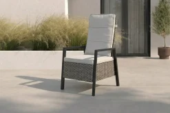OUTFLEXX Louvra Select Design-Diningsessel, natur/anthrazit, Polyrattan, 59 x 72 x 111 cm, Rücken stufenlos verstellbar
