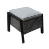 OUTFLEXX Louvra Select Design-Fußhocker, natur/anthrazit, Polyrattan, 59x55x46cm, inkl. Polster