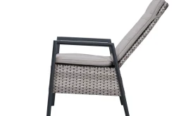 OUTFLEXX Louvra Select Garten-Essgruppe, natur/anthrazit, Polyrattan/Alu, Tisch 200/260 x 100 cm, 6 Sessel