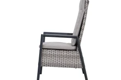OUTFLEXX Louvra Select Garten-Essgruppe, natur/anthrazit, Polyrattan/Alu, 6 Sessel, Tisch 160/210 x 100 cm
