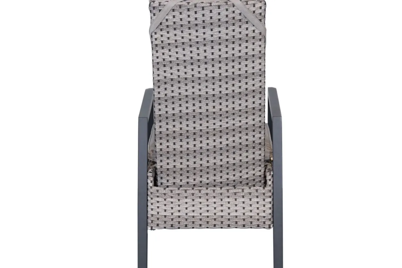 OUTFLEXX Louvra Select Garten-Essgruppe, natur/anthrazit, Polyrattan/Alu, 6 Sessel, Tisch 160/210 x 100 cm