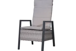 OUTFLEXX Louvra Select Garten-Essgruppe, natur/anthrazit, Polyrattan/Alu, 6 Sessel, Tisch 160/210 x 100 cm