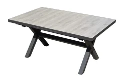 OUTFLEXX Louvra Select Garten-Essgruppe, natur/anthrazit, Polyrattan/Alu, 6 Sessel, Tisch 160/210 x 100 cm