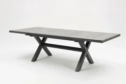 OUTFLEXX Louvra Select Garten-Essgruppe, natur/anthrazit, Polyrattan/Alu, 6 Sessel, Tisch 160/210 x 100 cm