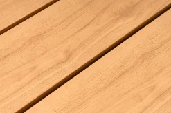 OUTFLEXX Luminara Garten-Essgruppe, anthrazit matt/natur, Alu / Holzimitat, 240 x 100 cm, 6 Klappstühle, Tischplatte mit LED-Beleuchtung